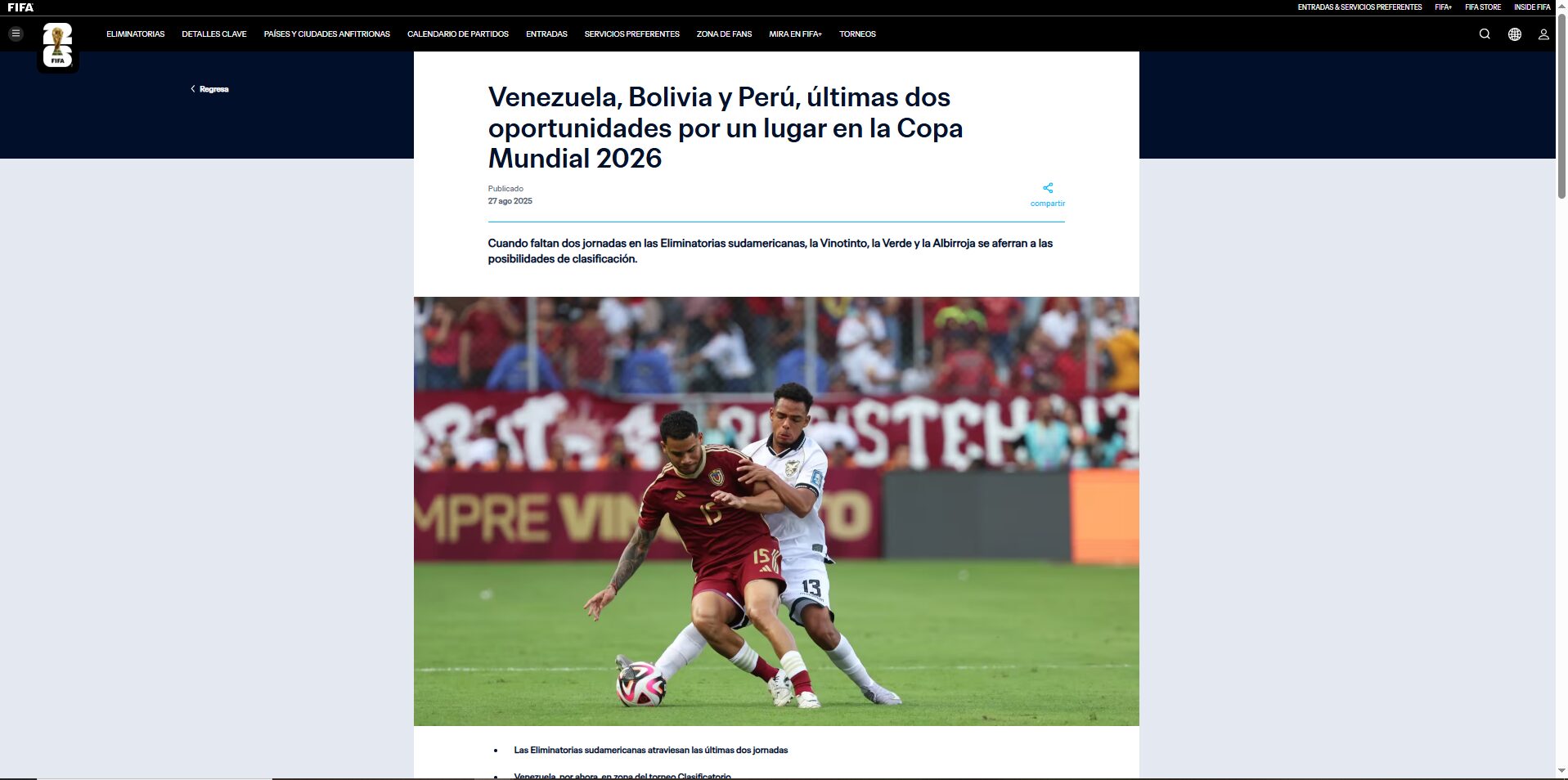 La FIFA le da esperanzas a la selección peruana.