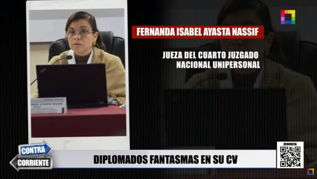 Jueza Fernanda Ayasta investigada por presunta falsedad en su hoja de vida.