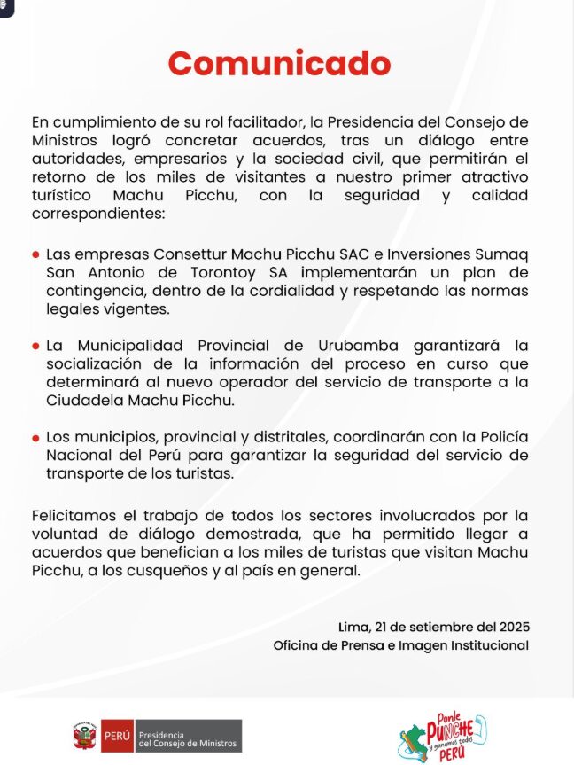 Comunicado de PCM