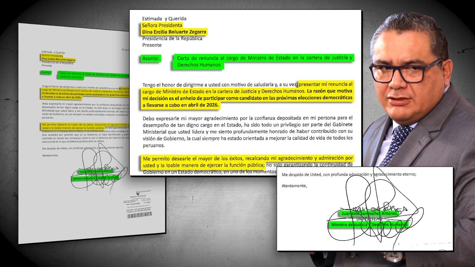 Juan José Santiváñez renunció al cargo de ministro de Justicia
