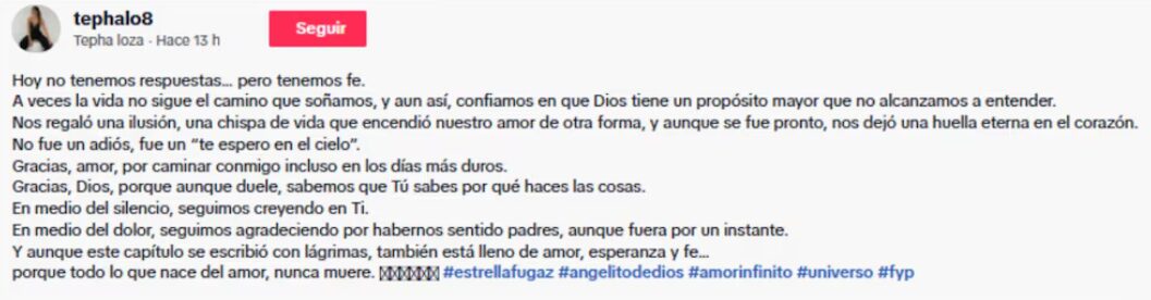 Mensaje de Tepha Loza.