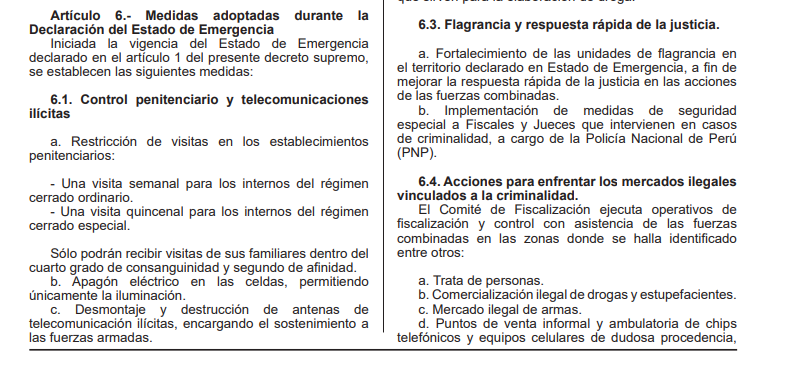 Decreto Supremo sobre control penintenciario.
