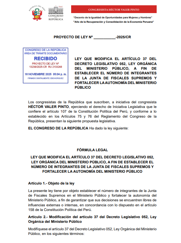 Proyecto de ley.