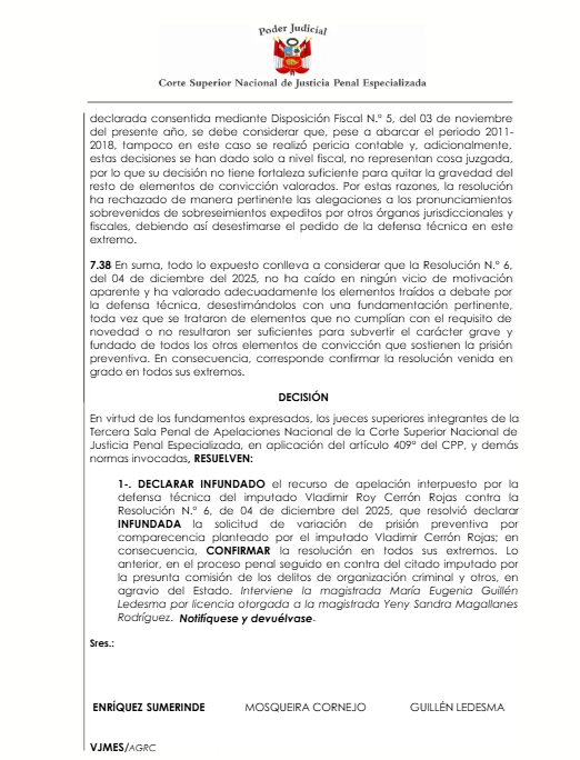 Declaran infundado recurso de apelación.