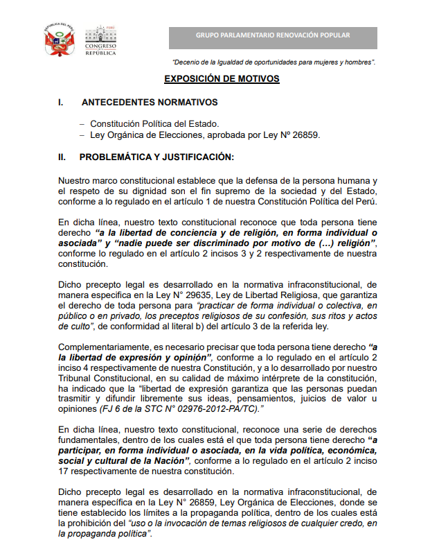 Presentan proyecto de ley.